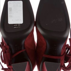 Giuseppe Zanotti Brick Red Fringe Suede Booties